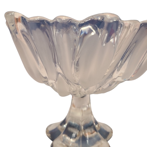 Vintage Mikasa Frosted Glass Crystal Satin Tulip Footed Bowl Dish Rare - Picture 8 of 16